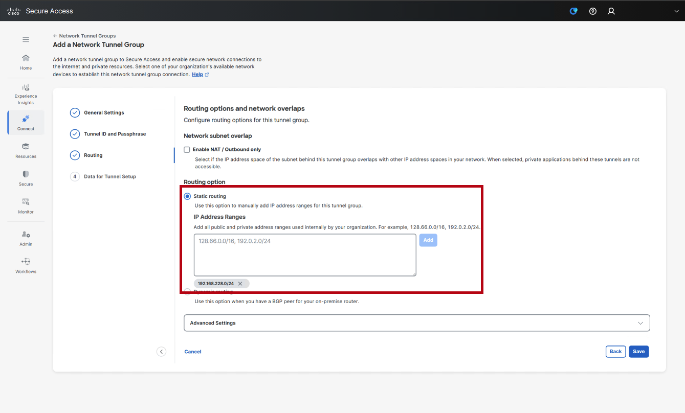 Deploy a Network Tunnel in Cisco Secure Access with Meraki MX