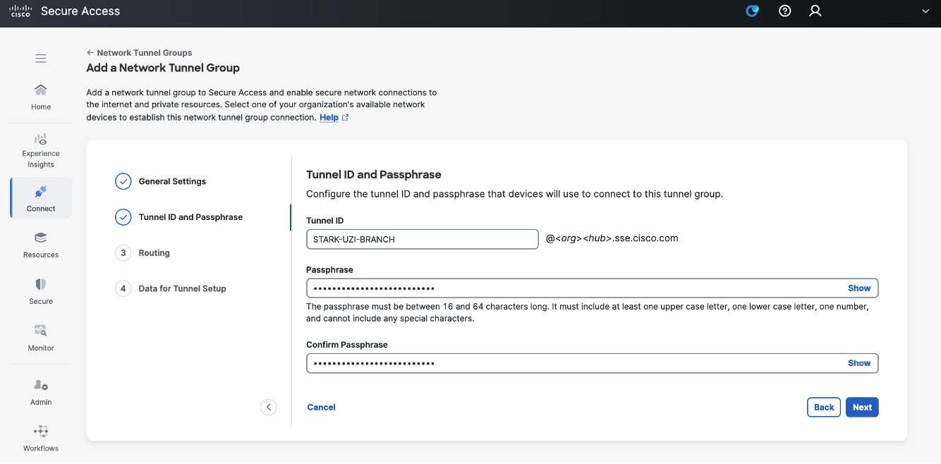 Deploy a Network Tunnel in Cisco Secure Access with Meraki MX