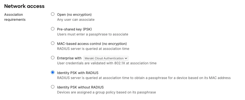 iPSK WLAN Settings